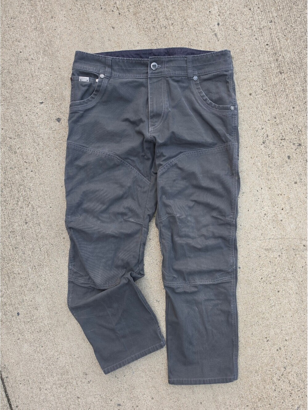 Kuhl Legendary Rebel Pants Mens 35x30 Grey Stretch Hiking Outdoor Double Knee
